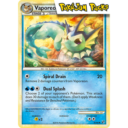 Vaporeon - 41/90 - Uncommon - HGSS - Undaunted - Pokémon TCG
