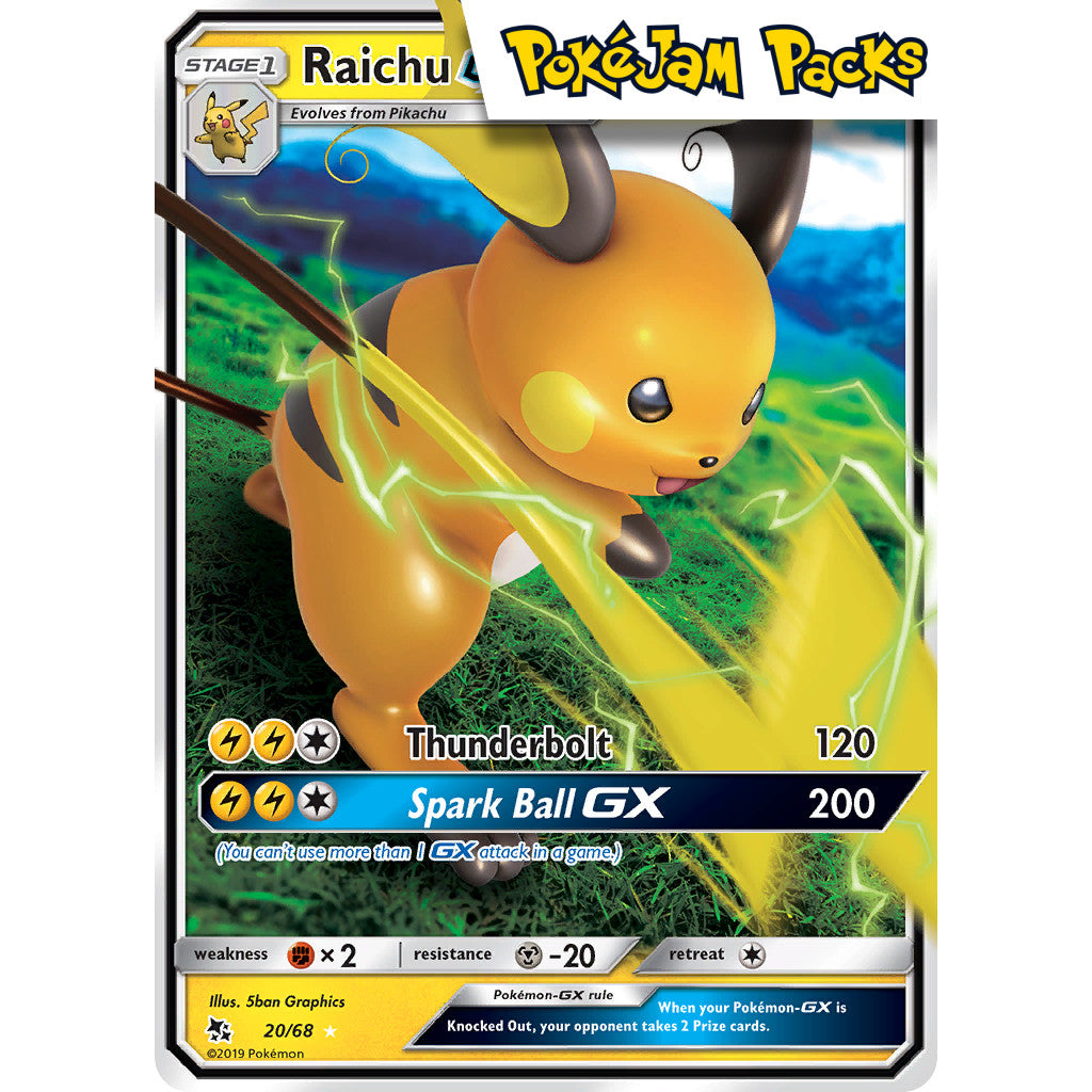 Pokemon - Raichu & Alolan Raichu GX - 54/236 - Unified Minds - Scheda Tag Team ultra rara
