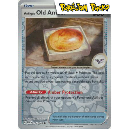 Antique Old Amber - 154/165 - Common Reverse Holo - Scarlet & Violet 151 - Pokémon TCG