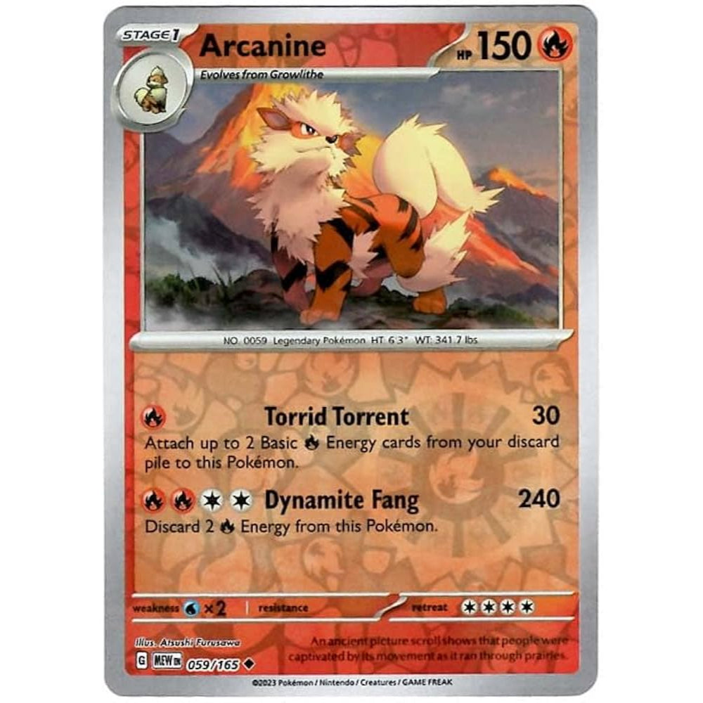 Reverse Holo Singles: Colorless, Fire, Fighting & Psychic - Scarlet & Violet 151 Pokémon TC