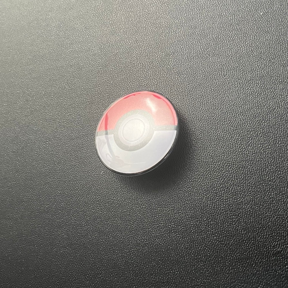 Pokeball Button Pin - 1.25in / 32mm Diameter - Pokemon Accessory Fan-made