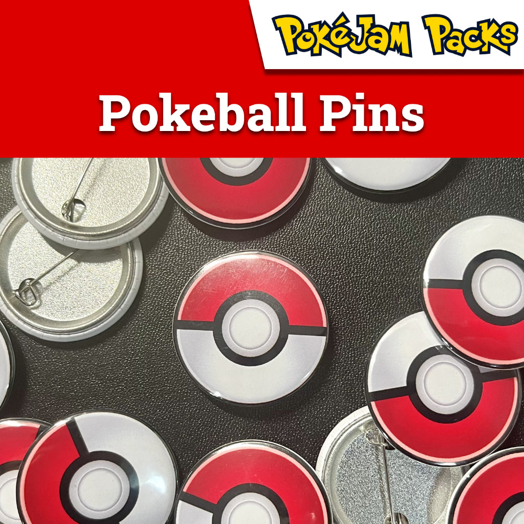 Pokeball Button Pin - 1.25in / 32mm Diameter - Pokemon Accessory Fan-made