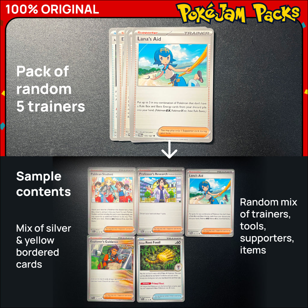 5/10/20 Trainer Card Packs - Pokemon Trainers, Bulk Card, Original Pokemon TCG for your Deck