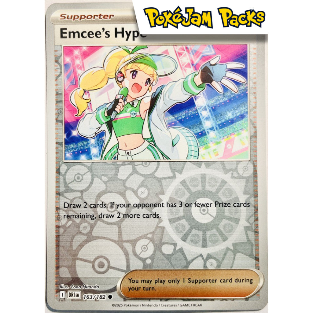 Emcee's Hype - 163/182 - Common Reverse Holo - Destined Rivals - Pokemon TCG