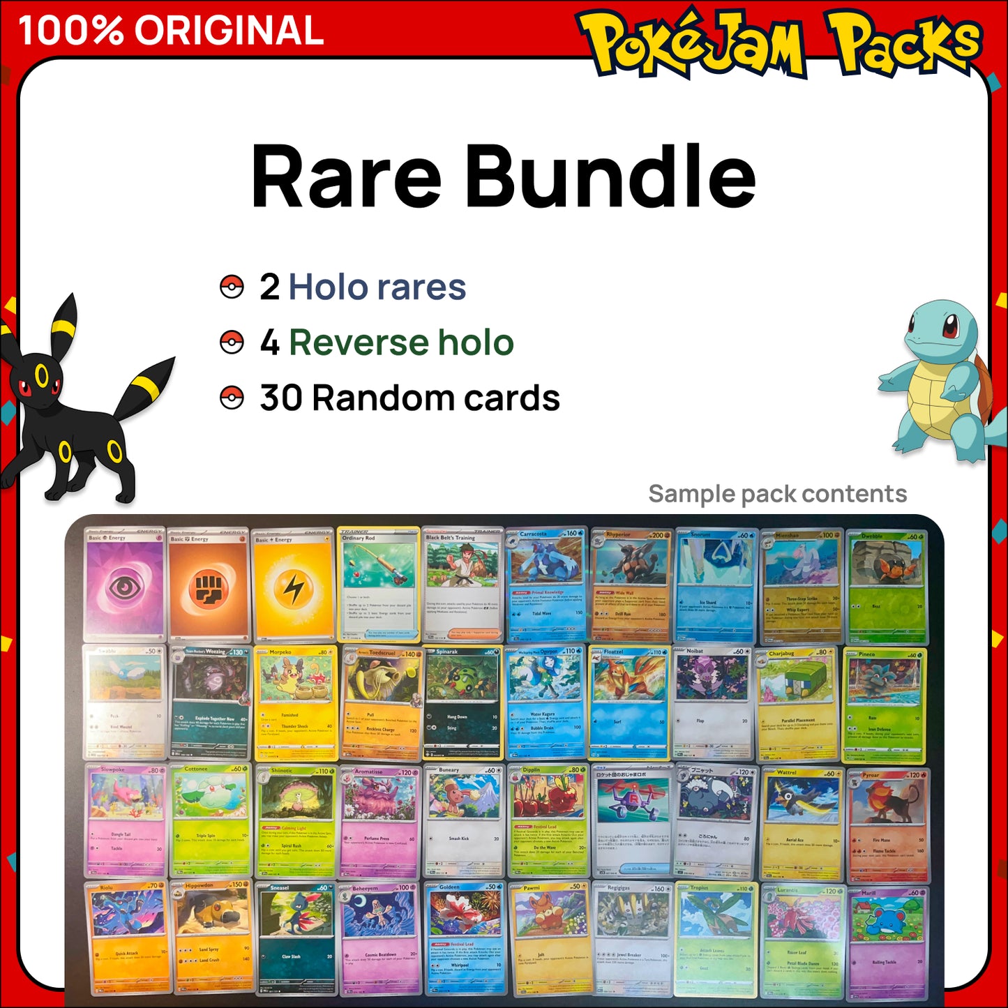 Pokémon Card Bundles - 40+ Authentic Card Pack with Guaranteed Rare - Perfect for Gifts & Collectors