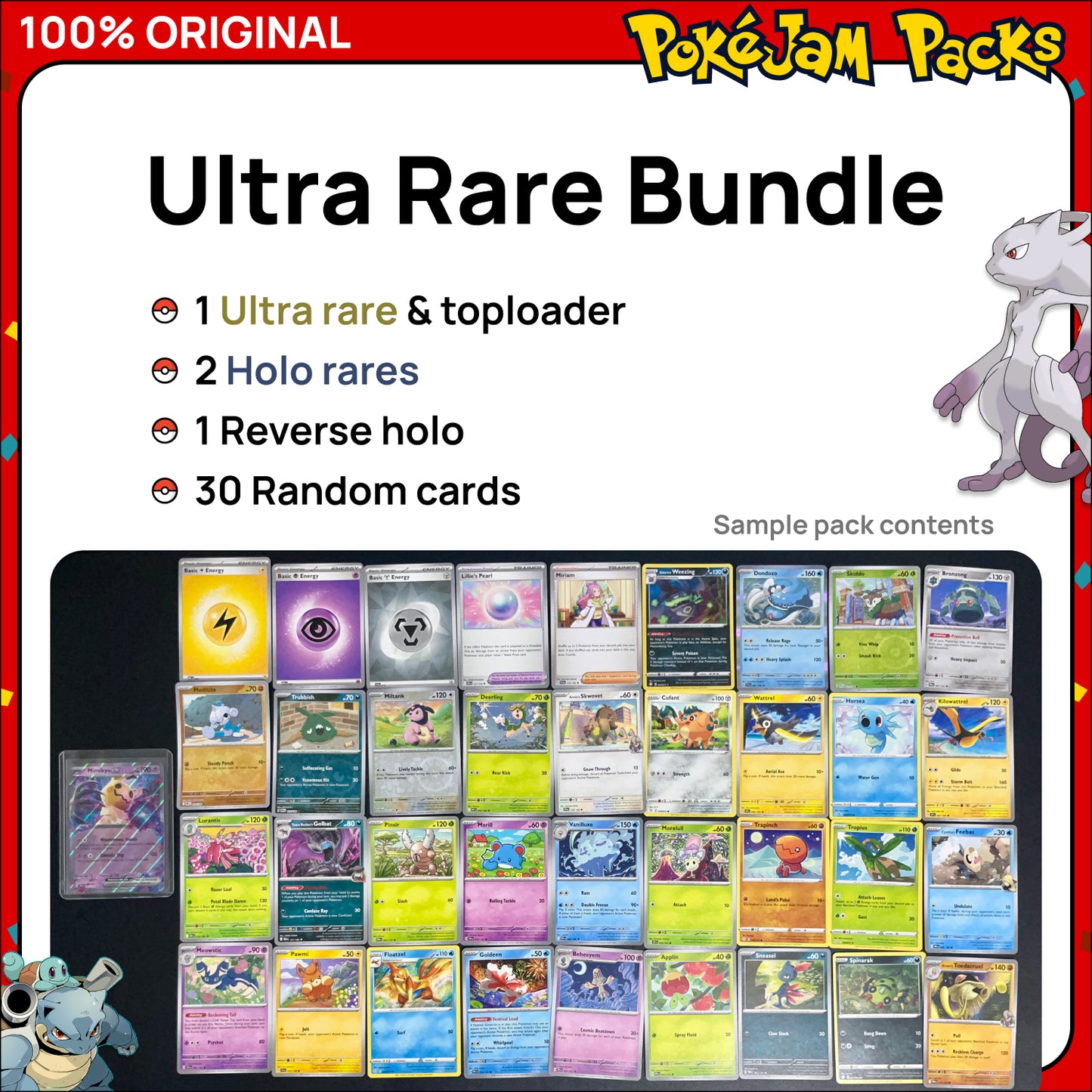 Pokémon Card Bundles - 40+ Authentic Card Pack with Guaranteed Rare - Perfect for Gifts & Collectors