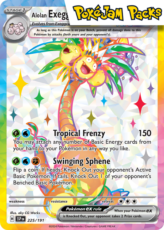 Alolan Exeggutor ex - 225/191 - Full Art Secret Rare - Surging Sparks - Pokemon TCG