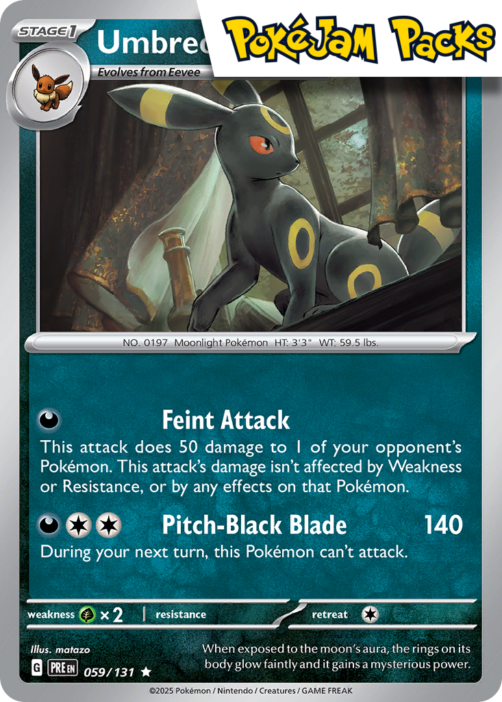 Umbreon - 059/131 - Reverse Holo Rare - Prismatic Evolutions - Pokemon TCG