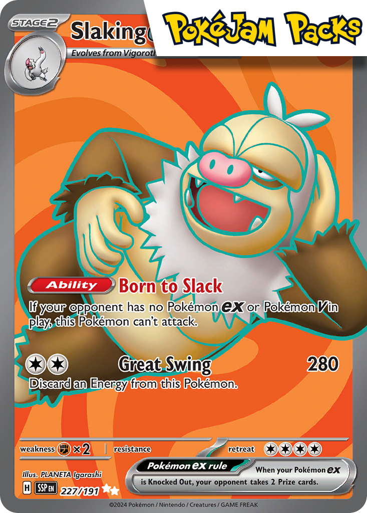 Slaking ex - 227/191 - Full Art Secret Rare - Surging Sparks - Pokemon TCG