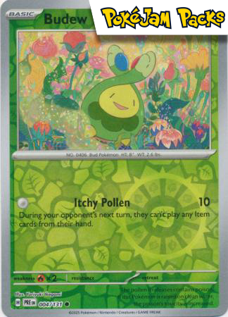 Budew - 004/131 - Common Reverse Holo - Prismatic Evolutions - Pokemon TCG