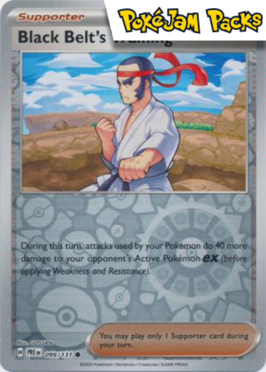 Black Belt's Training - 099/131 - Common Reverse Holo - Prismatic Evolutions - Pokemon TCG