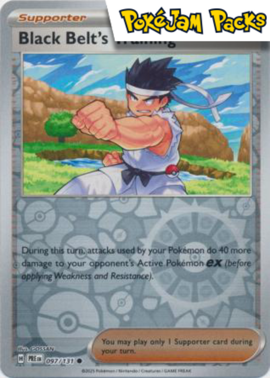 Black Belt's Training - 097/131 - Common Reverse Holo - Prismatic Evolutions - Pokemon TCG