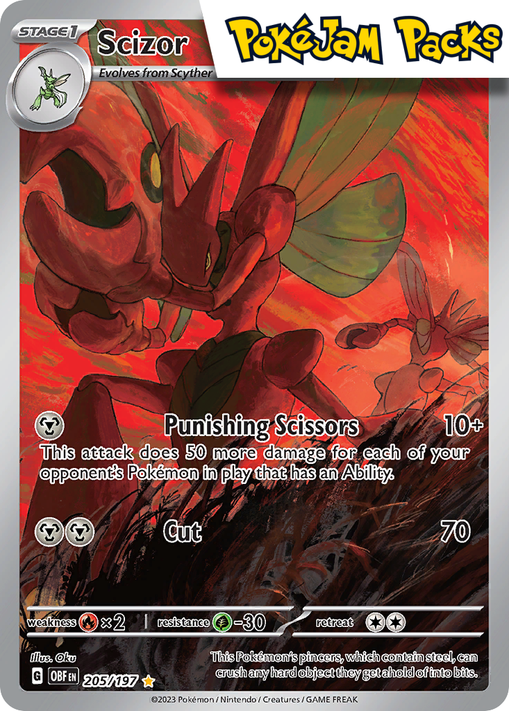 Scizor - 205/197 - Illustration Rare - Obsidian Flames - Pokemon TCG
