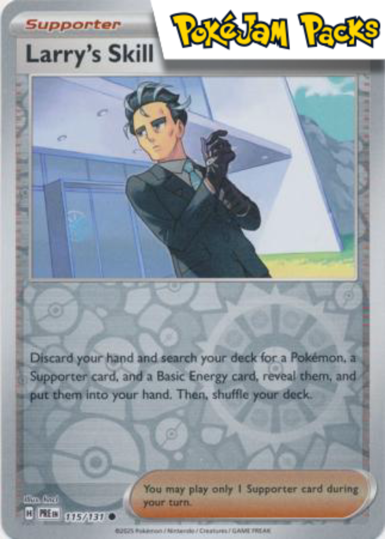 Larry's Skill - 115/131 - Common Reverse Holo - Prismatic Evolutions - Pokemon TCG