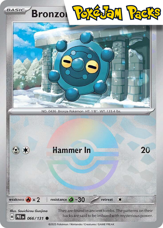Bronzor - 066/131 - Common Pokeball Reverse Holo - Prismatic Evolutions - Pokemon TCG