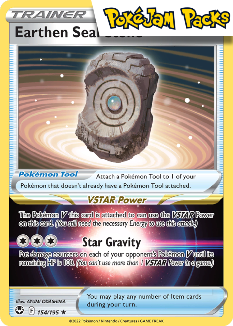 Earthen Seal Stone - 154/195 - Holo Rare - Silver Tempest - Pokemon TCG