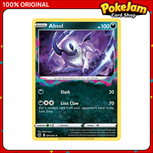 Absol - 76/159 - Holo Rare - Crown Zenith - Pokemon Card