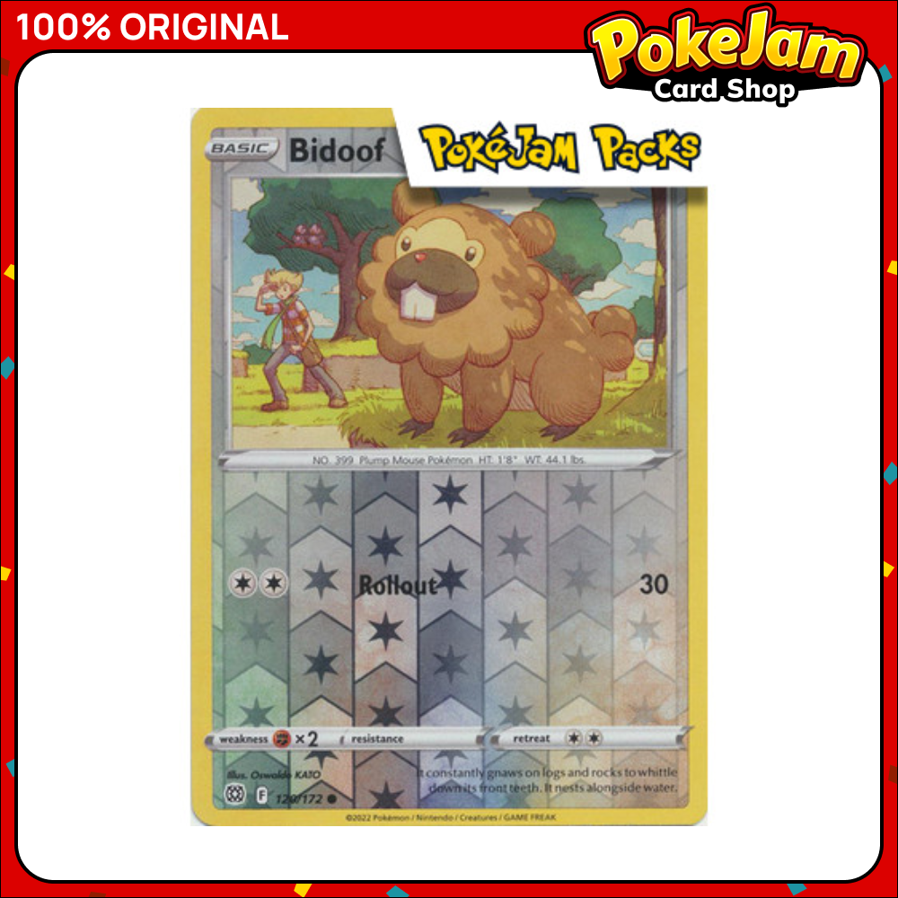 Bidoof - 120/172 - Common Reverse Holo - Sword & Shield: Brilliant Stars  - Pokemon TCG