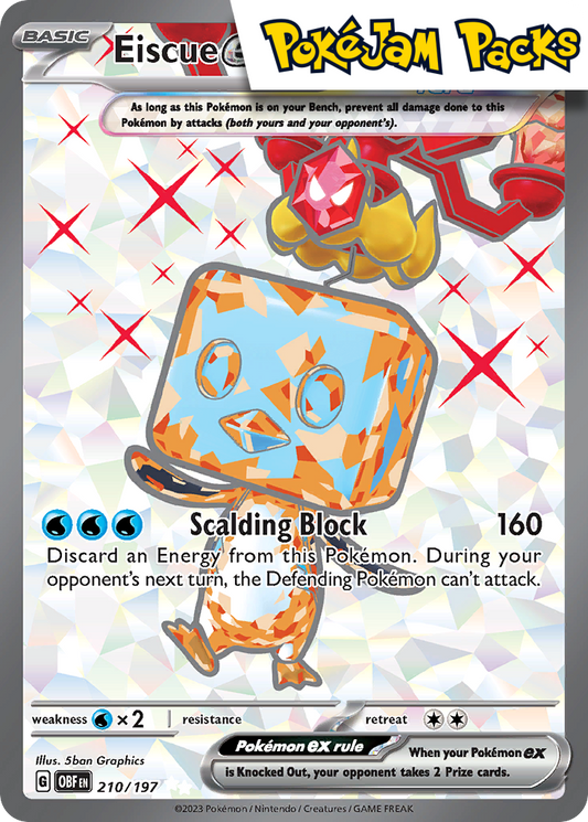 Eiscue ex - 210/197 - Full Art Secret Rare Obsidian Flames - Pokemon TCG