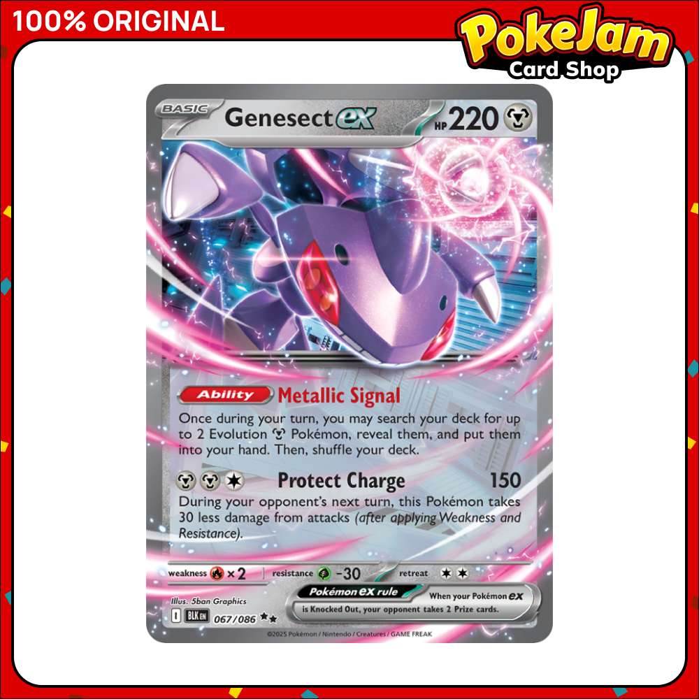 Genesect ex 67/86 - Double Rare - Black Bolt - Pokemon Card
