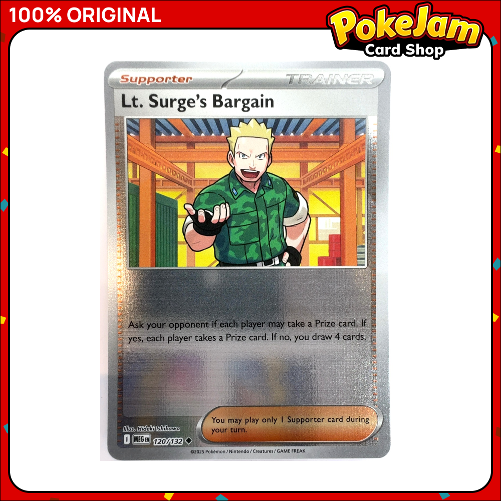 Lt. Surge's Bargain 120/132 - Reverse Hologram - Mega Evolution - Pokemon Card