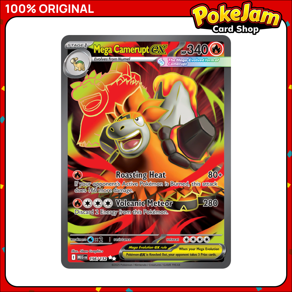 Mega Camerupt EX 156/132 - Full Art - Mega Evolution - Pokemon Card