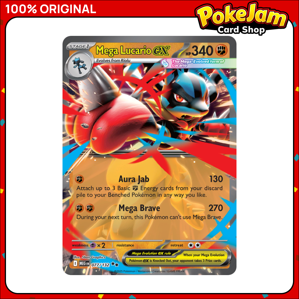 Mega Lucario ex 77/132 - Double Rare - Mega Evolution - Pokemon Card