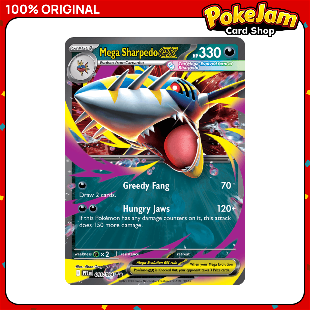 Mega Sharpedo ex - 61/94 - Double Rare - Phantasmal Flames