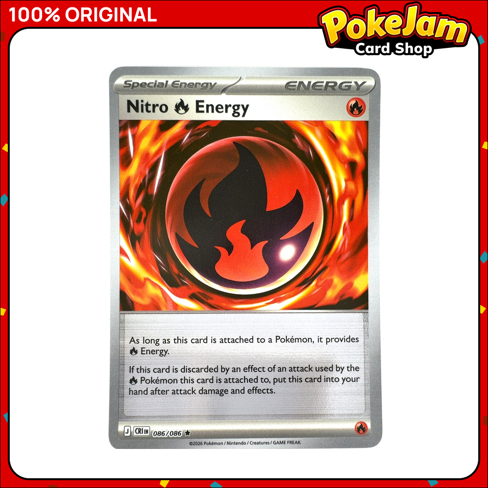 Nitro Fire Energy 86/86 - Reverse Hologram - Chaos Rising - Pokemon Card