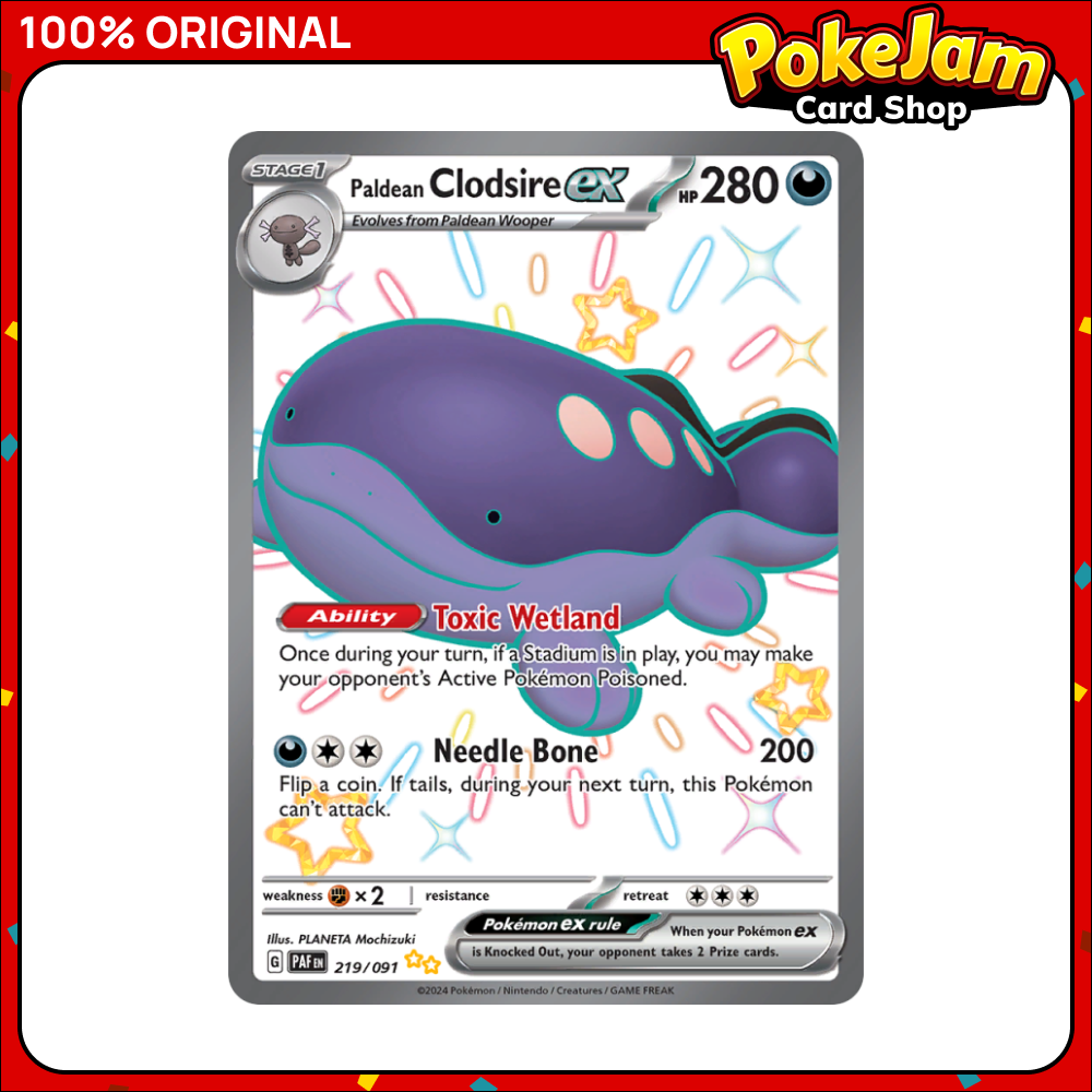 Paldean Clodsire ex - 219/091 - Shiny Ultra Rare - Paldean Fates - Pokemon TCG