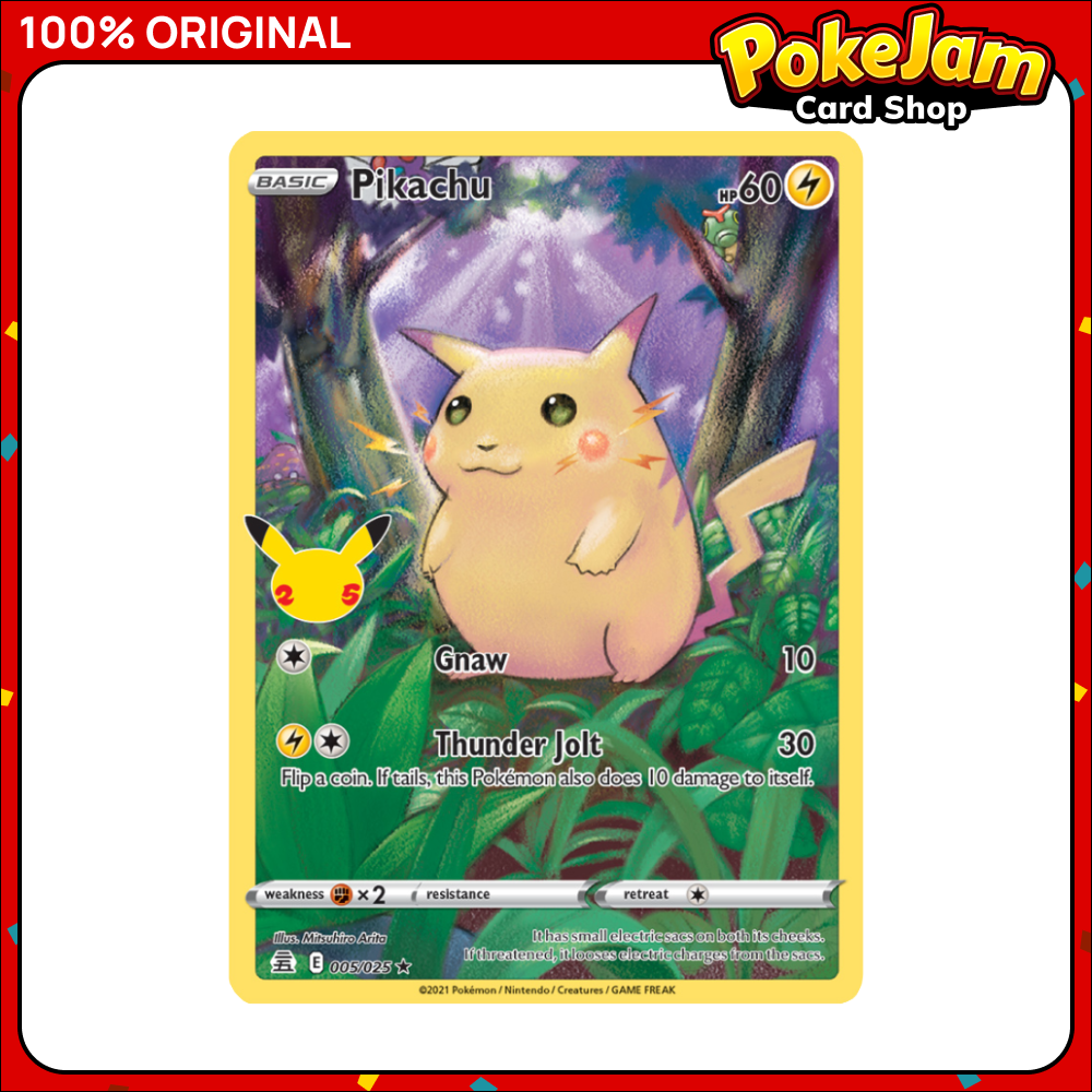 Pikachu - 5/25 - Full Art Holo Rare - Celebrations - Pokemon TCG