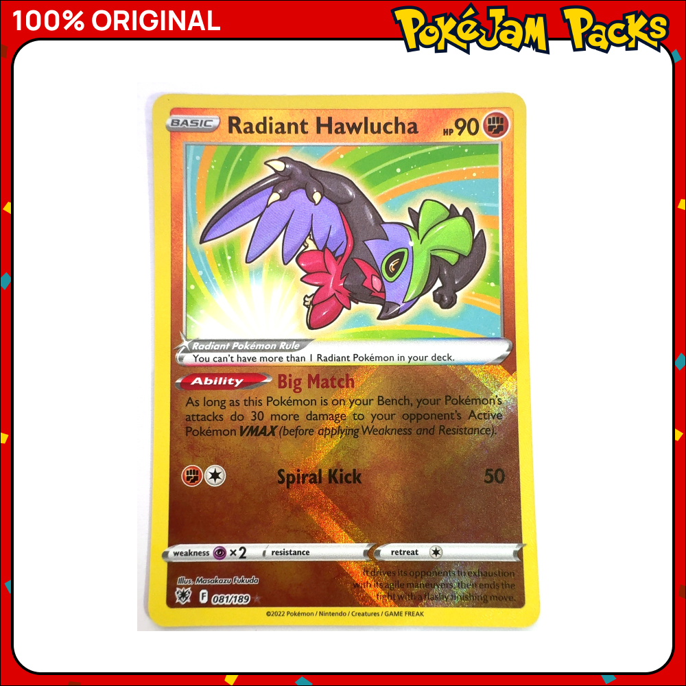 Radiant Hawlucha - 81/189 - Radiant Rare - Astral Radiance - Pokemon Card