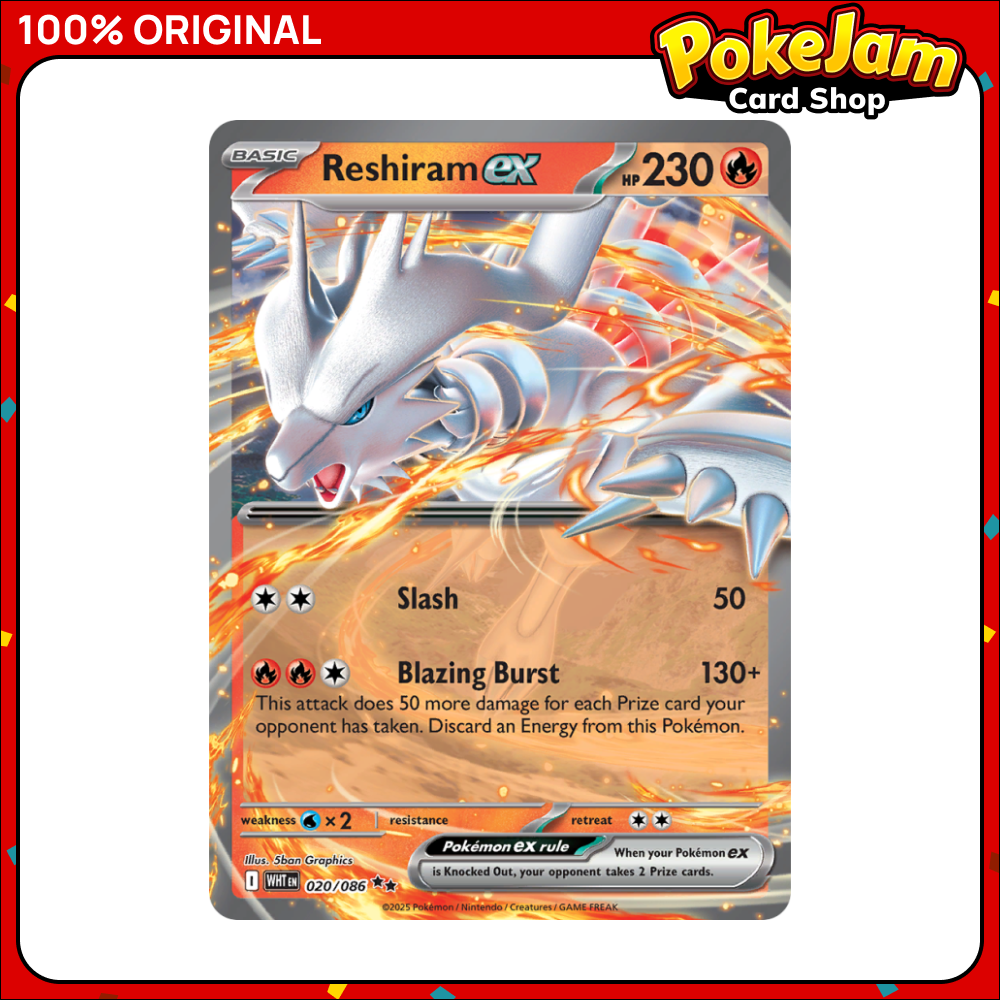 Reshiram ex 20/86 - Double Rare - White Flare - Pokemon Card