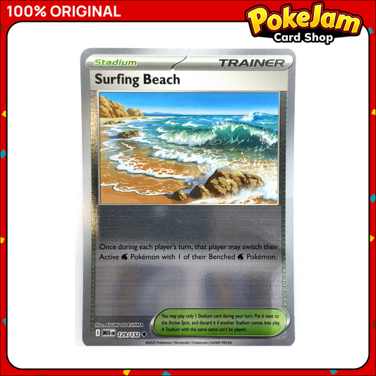 Surfing Beach 129/132 - Reverse Hologram - Mega Evolution - Pokemon Card