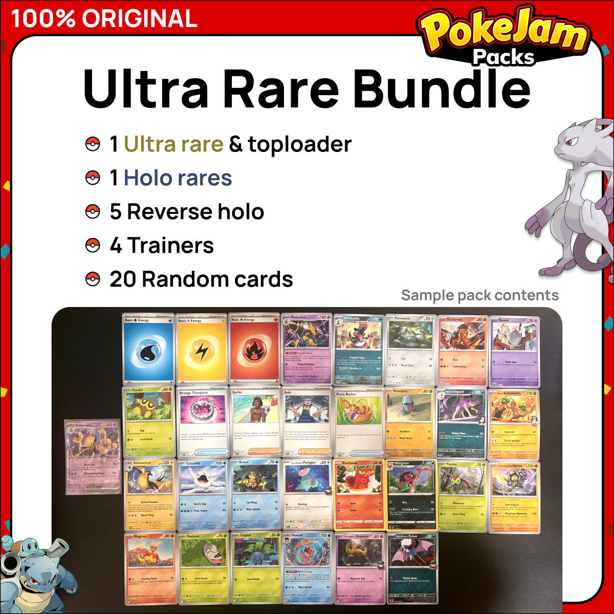 Pokémon Card Bundles - 40+ Authentic Card Pack with Guaranteed Rare - Perfect for Gifts & Collectors