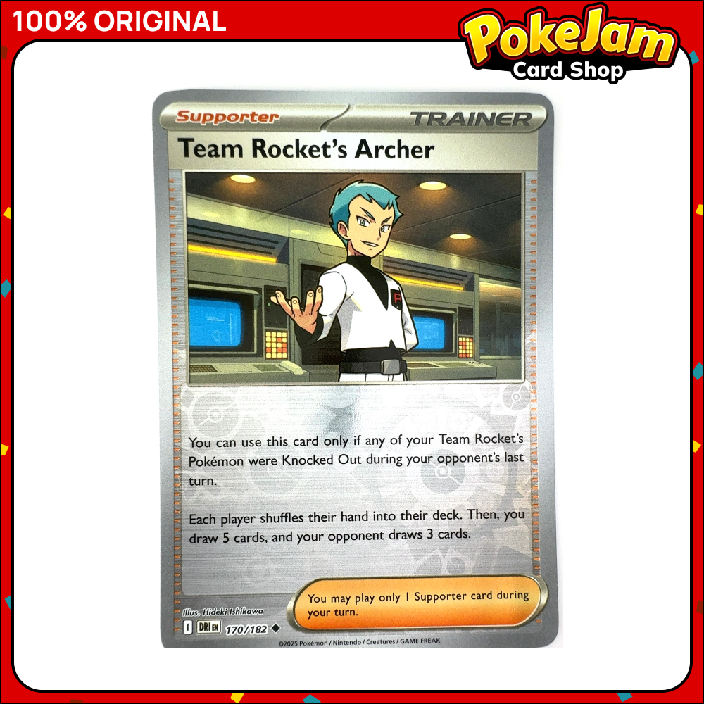 Team Rocket's Archer 170/182 - Reverse Hologram - Destined Rivals - Pokemon Card