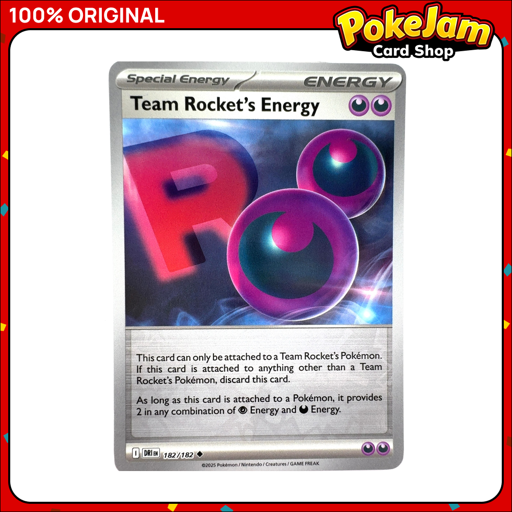 Team Rocket's Energy 182/182 - Reverse Hologram - Destined Rivals - Pokemon Card