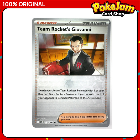 Team Rocket's Giovanni 174/182 - Reverse Hologram - Destined Rivals - Pokemon Card