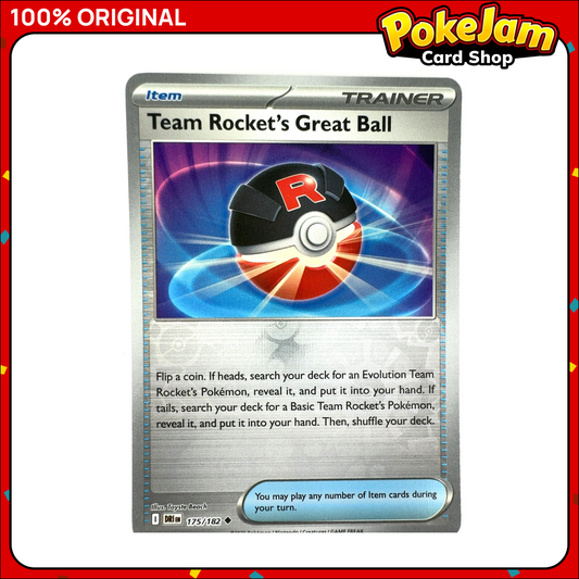 Team Rocket's Great Ball 175/182 - Reverse Hologram - Destined Rivals - Pokemon Card