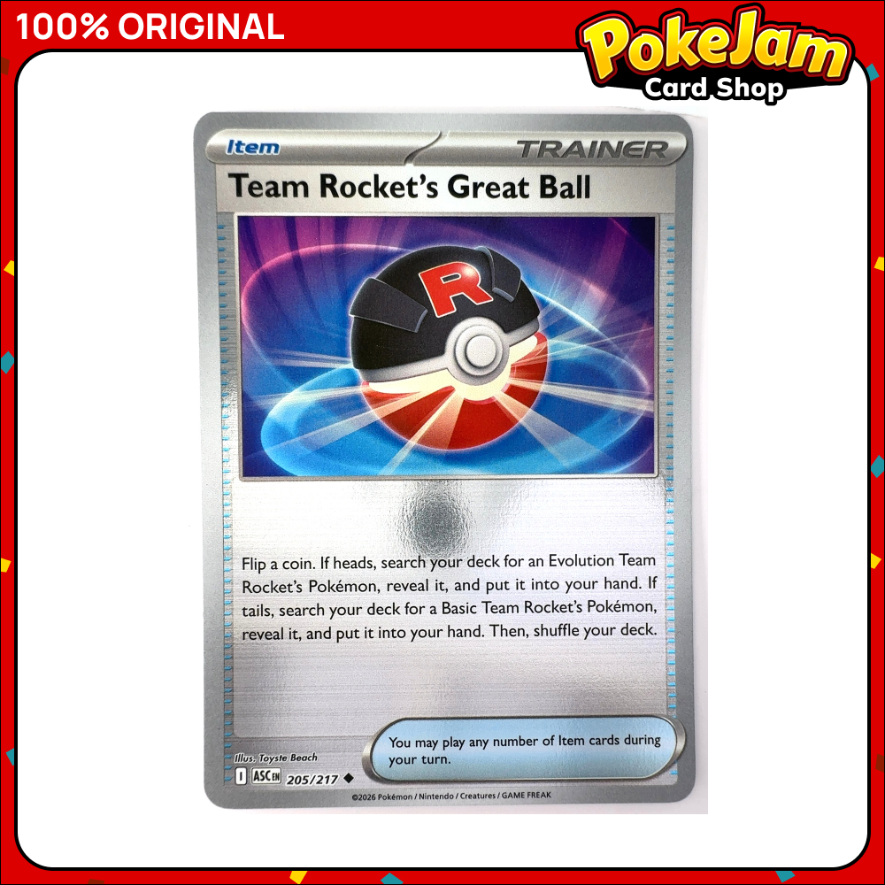 Team Rocket's Great Ball 205/217 - Reverse Hologram - Ascended Heroes - Pokemon Card