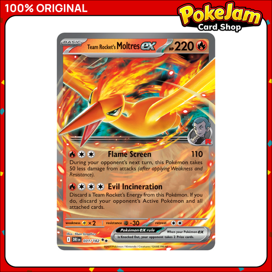 Team Rocket's Moltres ex 31/182 - Double Rare - Destined Rivals - Pokemon Card