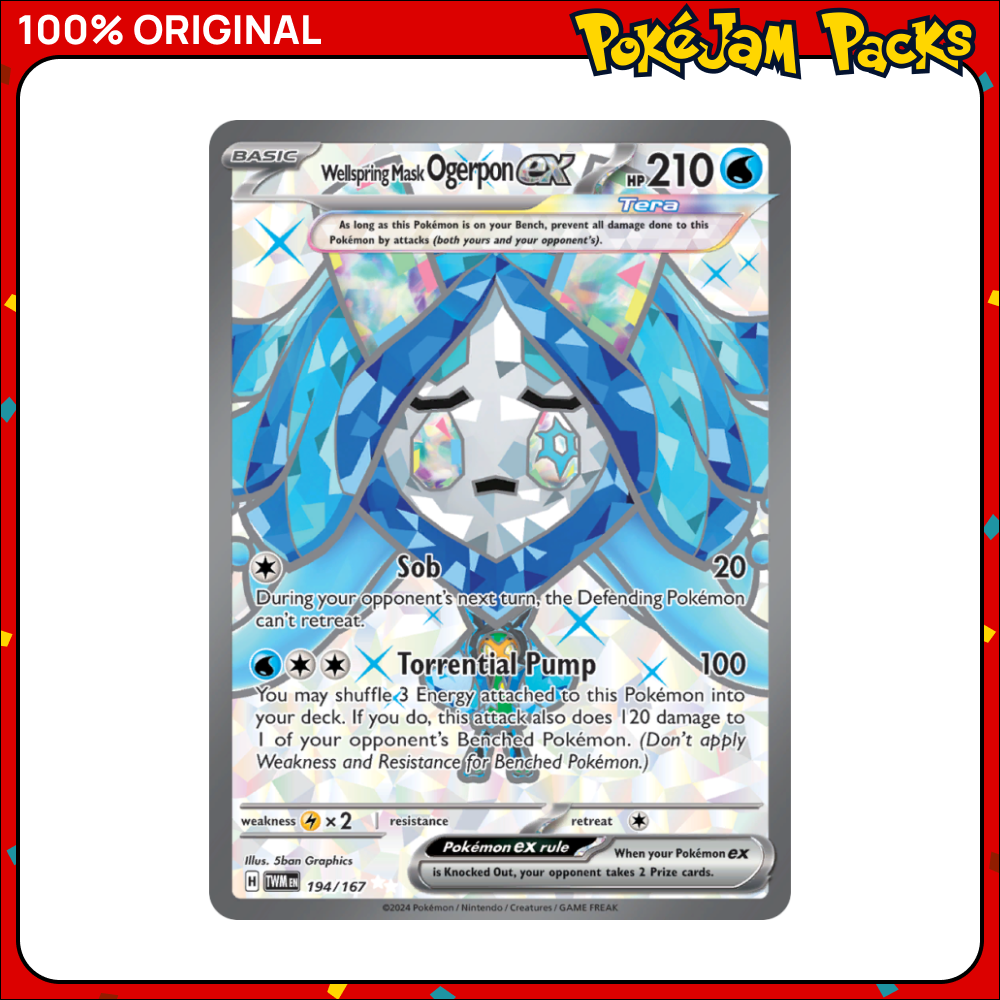 Wellspring Mask Ogerpon ex - 194/167 - Ultra Rare - Twilight Masquerade - Pokemon Card