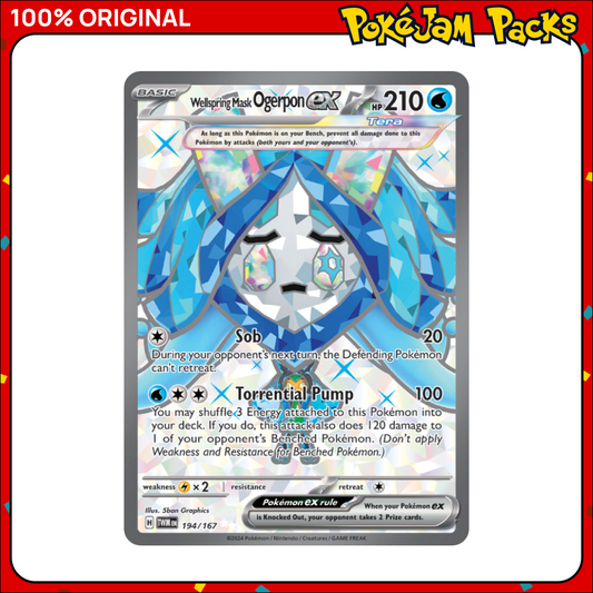 Wellspring Mask Ogerpon ex - 194/167 - Ultra Rare - Twilight Masquerade - Pokemon Card
