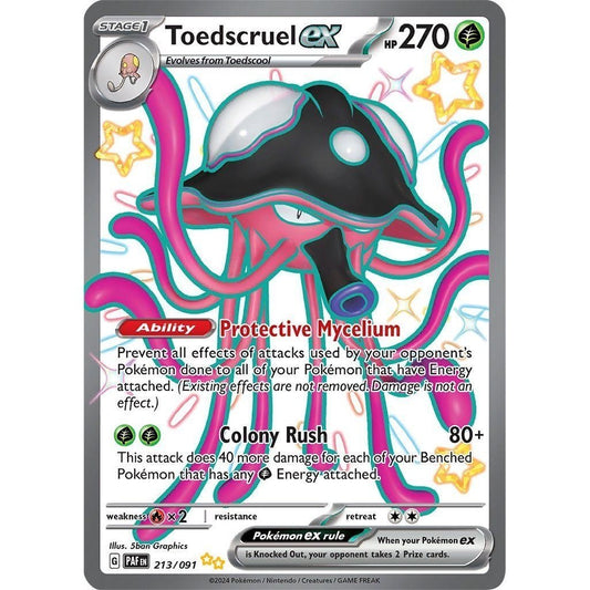 Toedscruel ex - 213/091 - Shiny Ultra Rare - Paldean Fates - Pokemon TCG