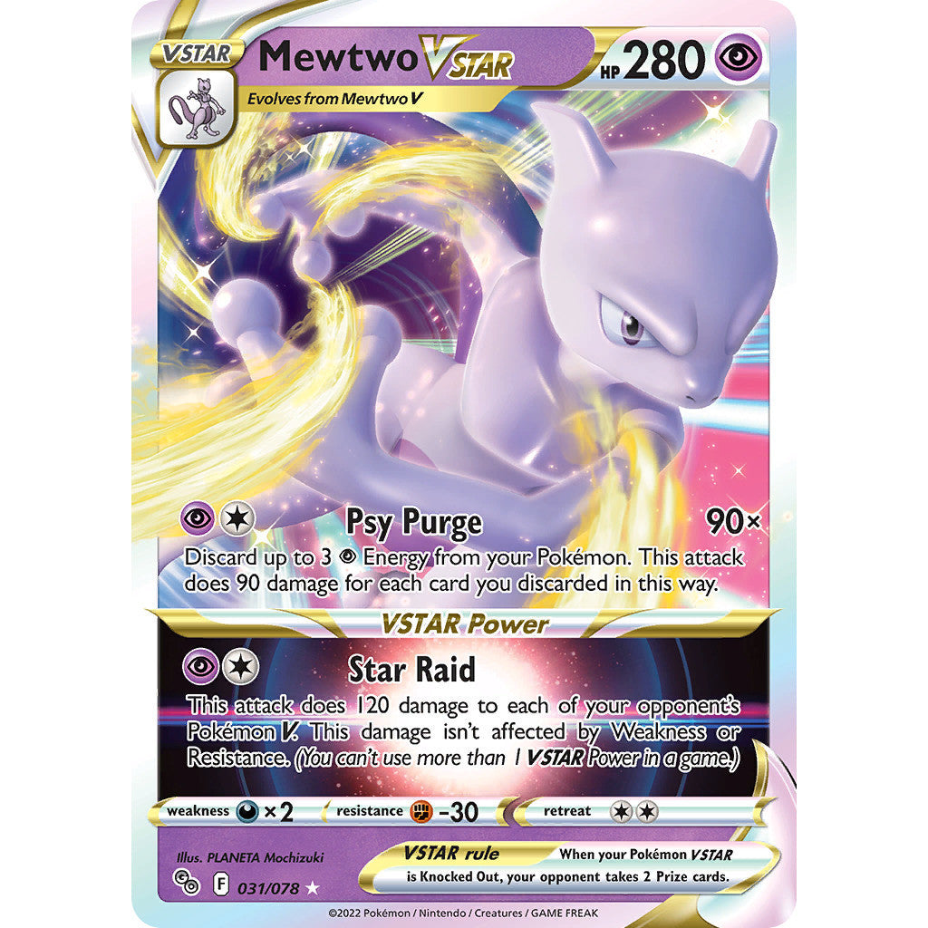 Mewtwo VSTAR - 031/078 - Ultra Rare - Pokemon Go - Pokemon TCG