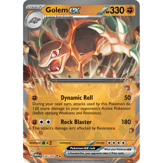 Golem ex - 076/165 - Ultra Rare - Scarlet & Violet 151 - Pokemon TCG
