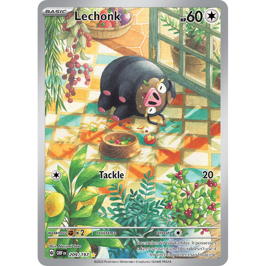 Lechonk - 209/197 - Illustration Rare - Obsidian Flames - Pokémon TCG
