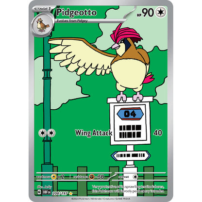 Pidgeotto - 208/197 - Illustration Rare - Obsidian Flames - Pokémon TCG