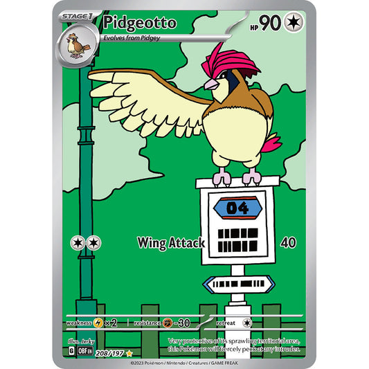 Pidgeotto - 208/197 - Illustration Rare - Obsidian Flames - Pokémon TCG