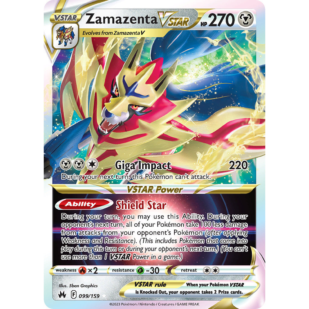Zamazenta VSTAR - 099/159 - Ultra Rare - Crown Zenith - Pokemon TCG